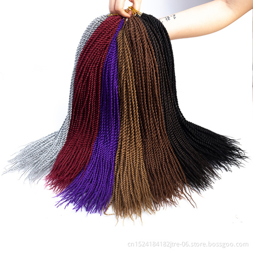 dropshipping 24'' 100g Ombre Senegal Twist 120 Colors Colorful 3S Crochet Senegalese Twist Hair Medium Box Braids